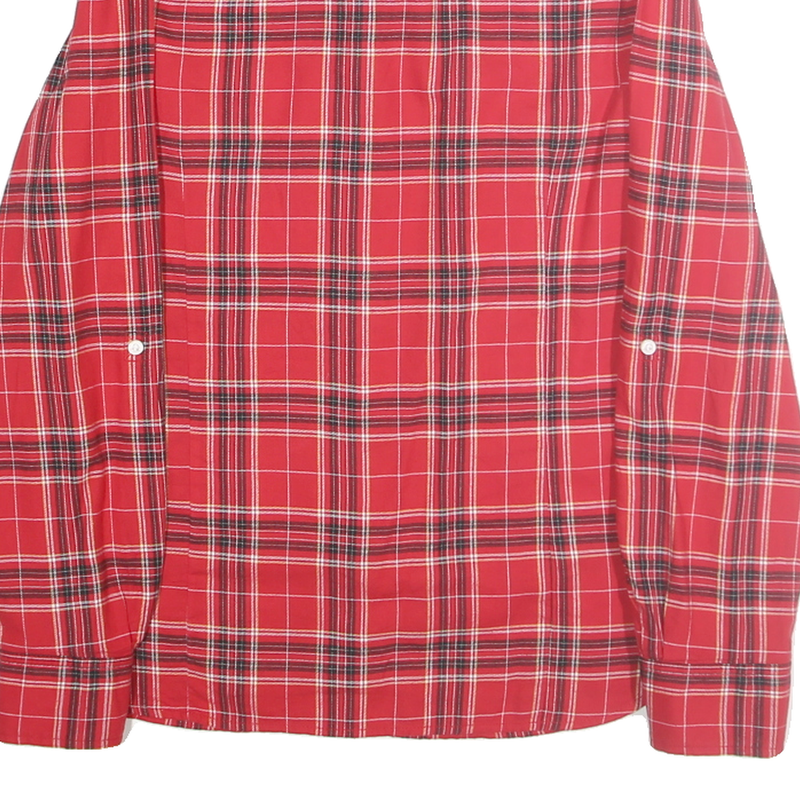 TOMMY HILFIGER Womens Red Plaid Cotton Shirt M Checked Button Down