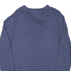 TOMMY HILFIGER Mens Blue Plain V-Neck Basic Knit Jumper L Cotton Blend Classic