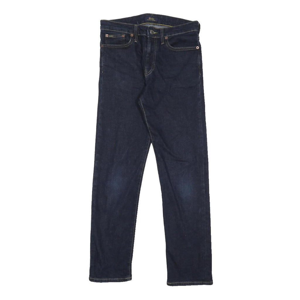 POLO RALPH LAUREN Boys Slim Blue Denim Jeans W27 L27 Zip Cotton Blend Stylish