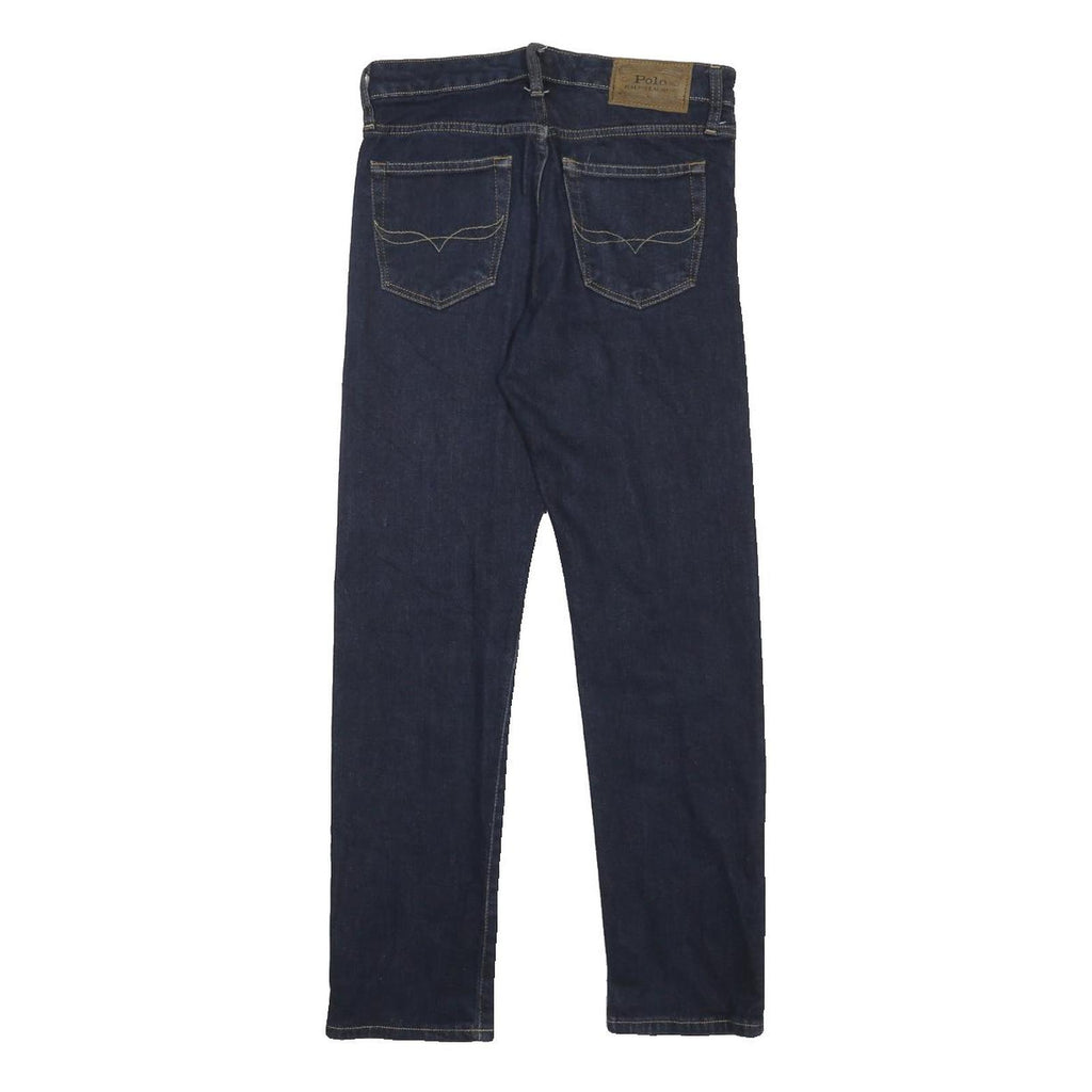 POLO RALPH LAUREN Boys Slim Blue Denim Jeans W27 L27 Zip Cotton Blend Stylish