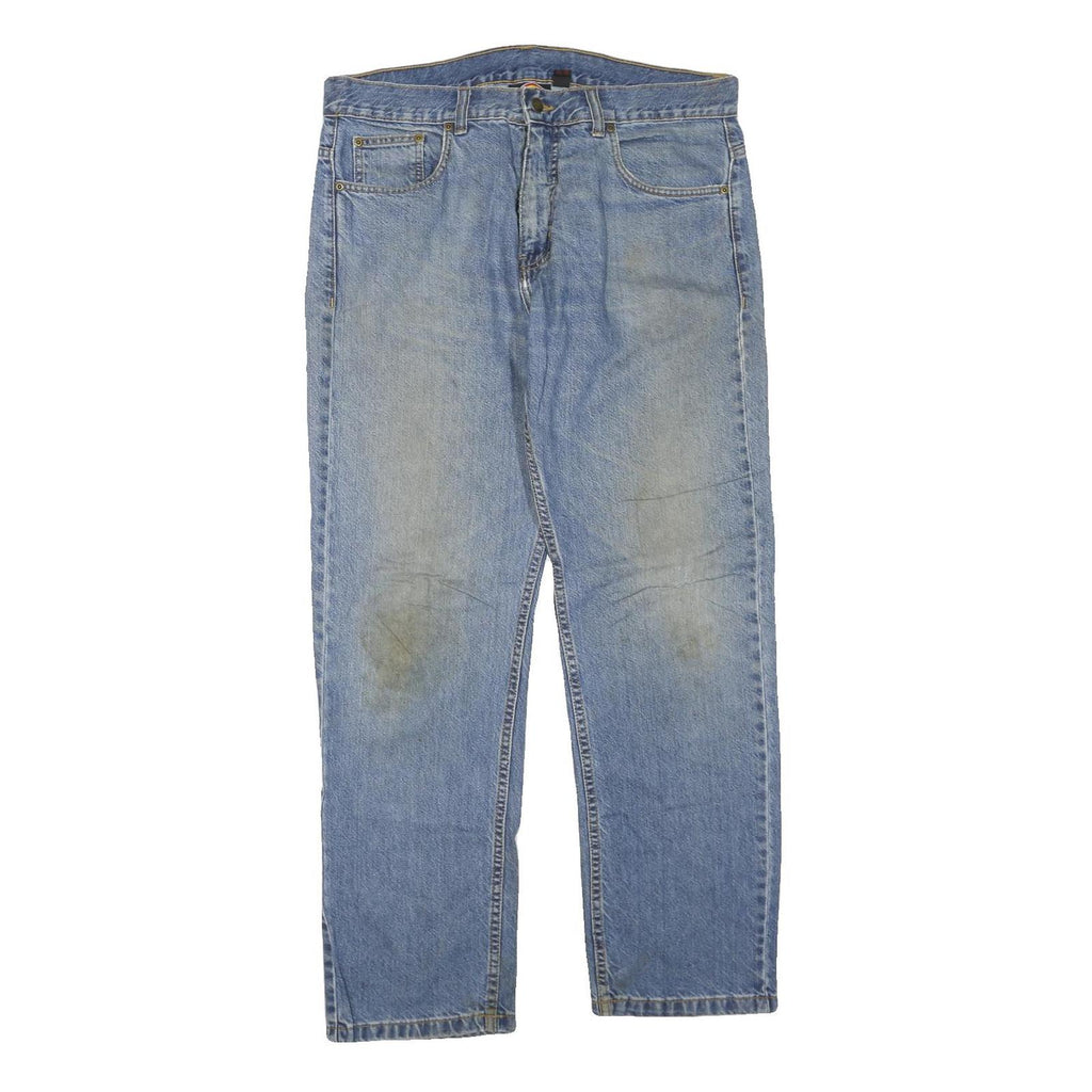 DICKIES Womens Blue Regular Fit Straight Denim Light Wash W38 L31 Casual Comfort