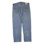 DICKIES Womens Blue Regular Fit Straight Denim Light Wash W38 L31 Casual Comfort