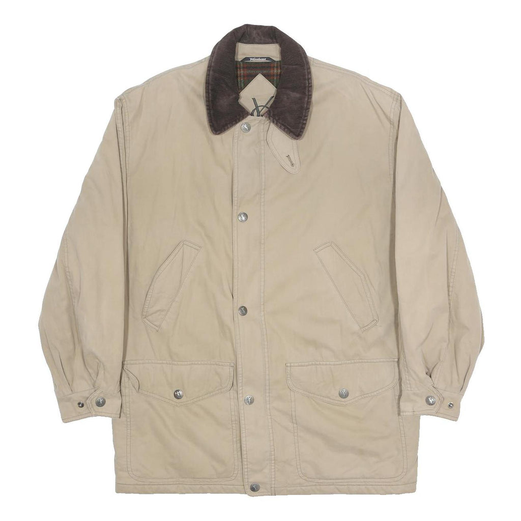 YVES SAINT LAURENT Mens Beige & Brown Classic Cotton Jacket XL Button Corduroy