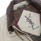 YVES SAINT LAURENT Mens Beige & Brown Classic Cotton Jacket XL Button Corduroy