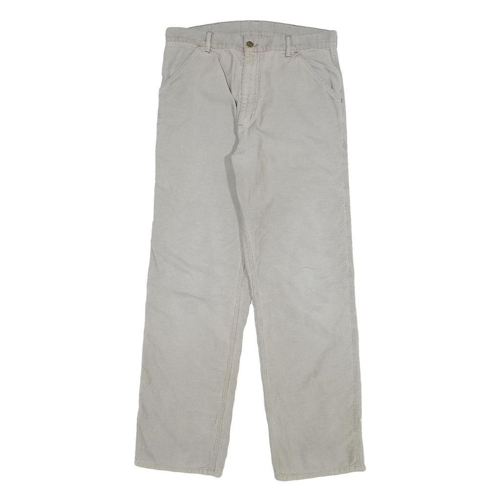 CARHARTT Mens Regular Beige Cotton Blend Zip Trousers W32 L32 Workwear Casual