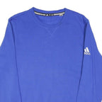 ADIDAS Mens Blue Cotton Blend Crew Neck M Logo Sleeve Sweatshirt Pullover