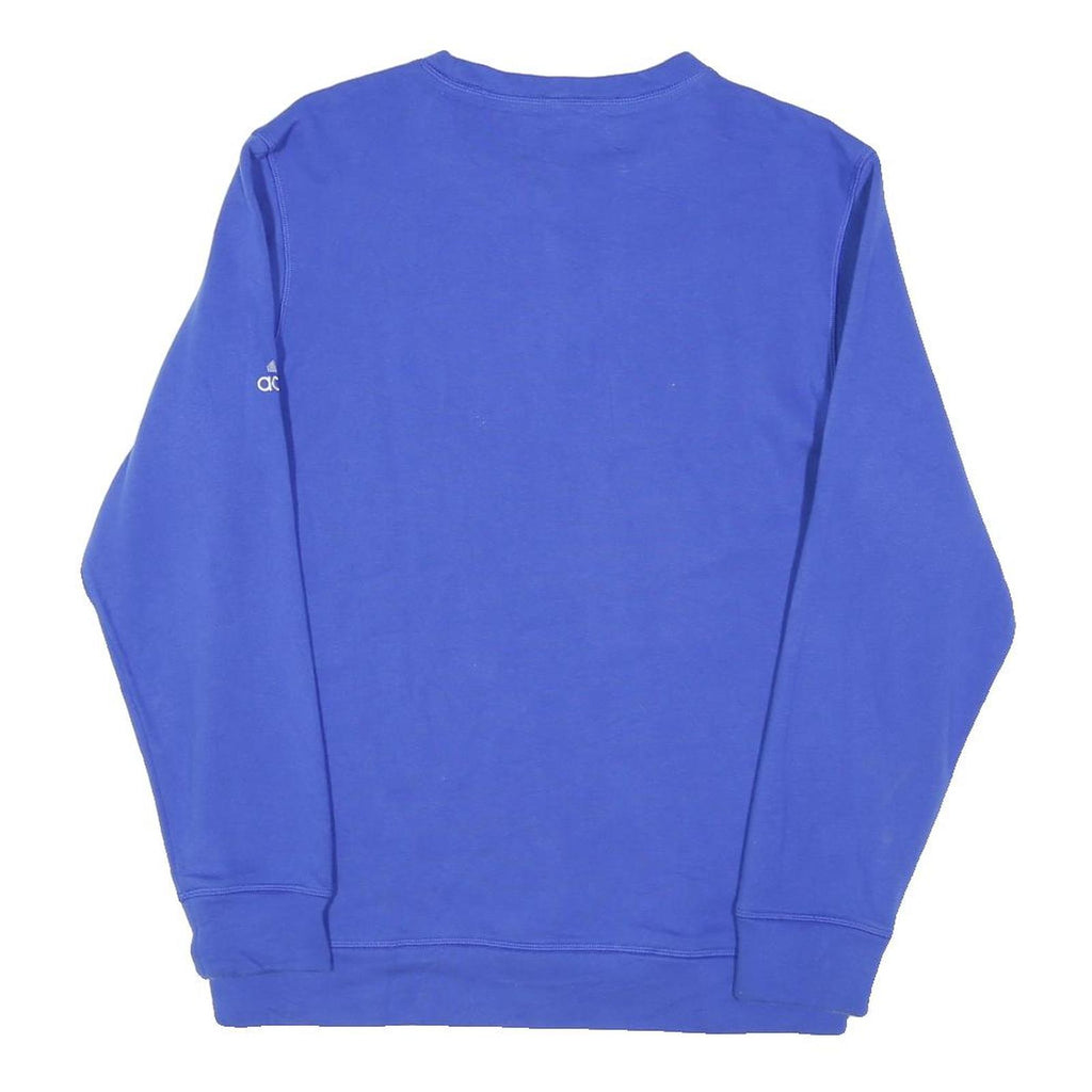 ADIDAS Mens Blue Cotton Blend Crew Neck M Logo Sleeve Sweatshirt Pullover