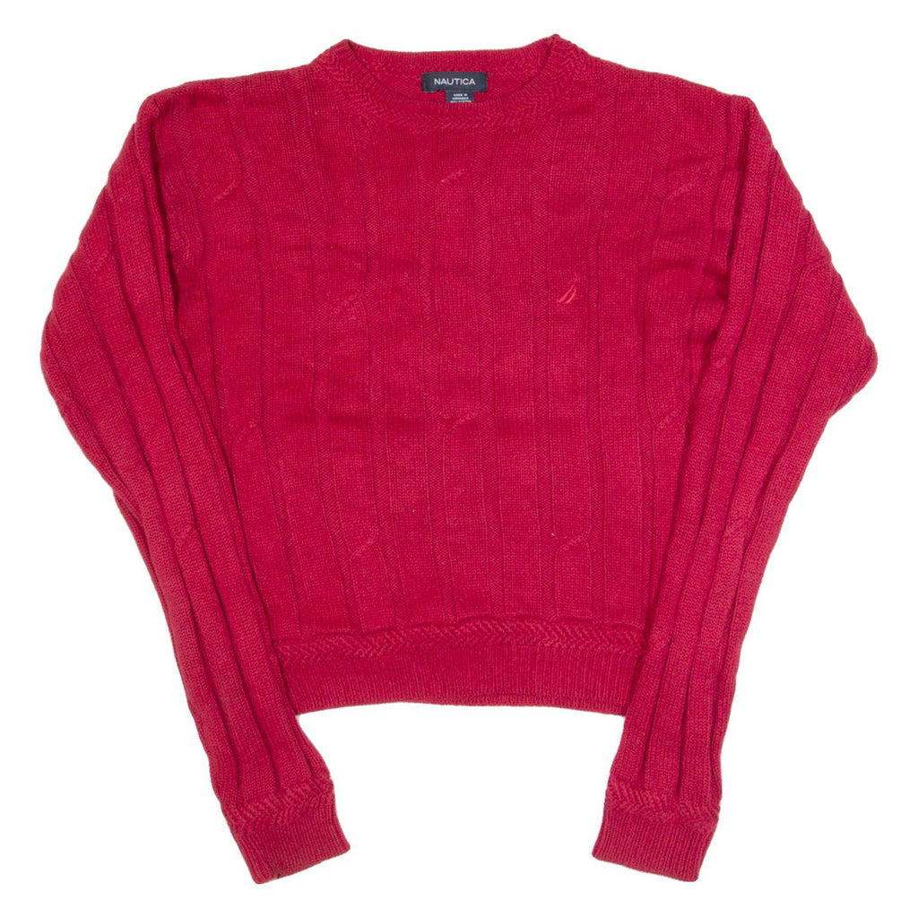 NAUTICA Womens Jumper Red Tight Knit S
