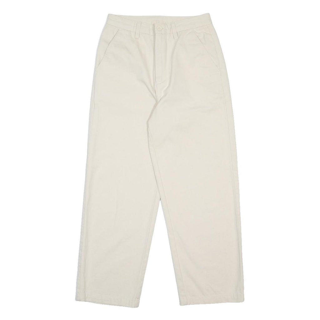 SANTA CRUZ Womens Cotton White Relaxed Straight Trousers W26 L25 Casual Wear