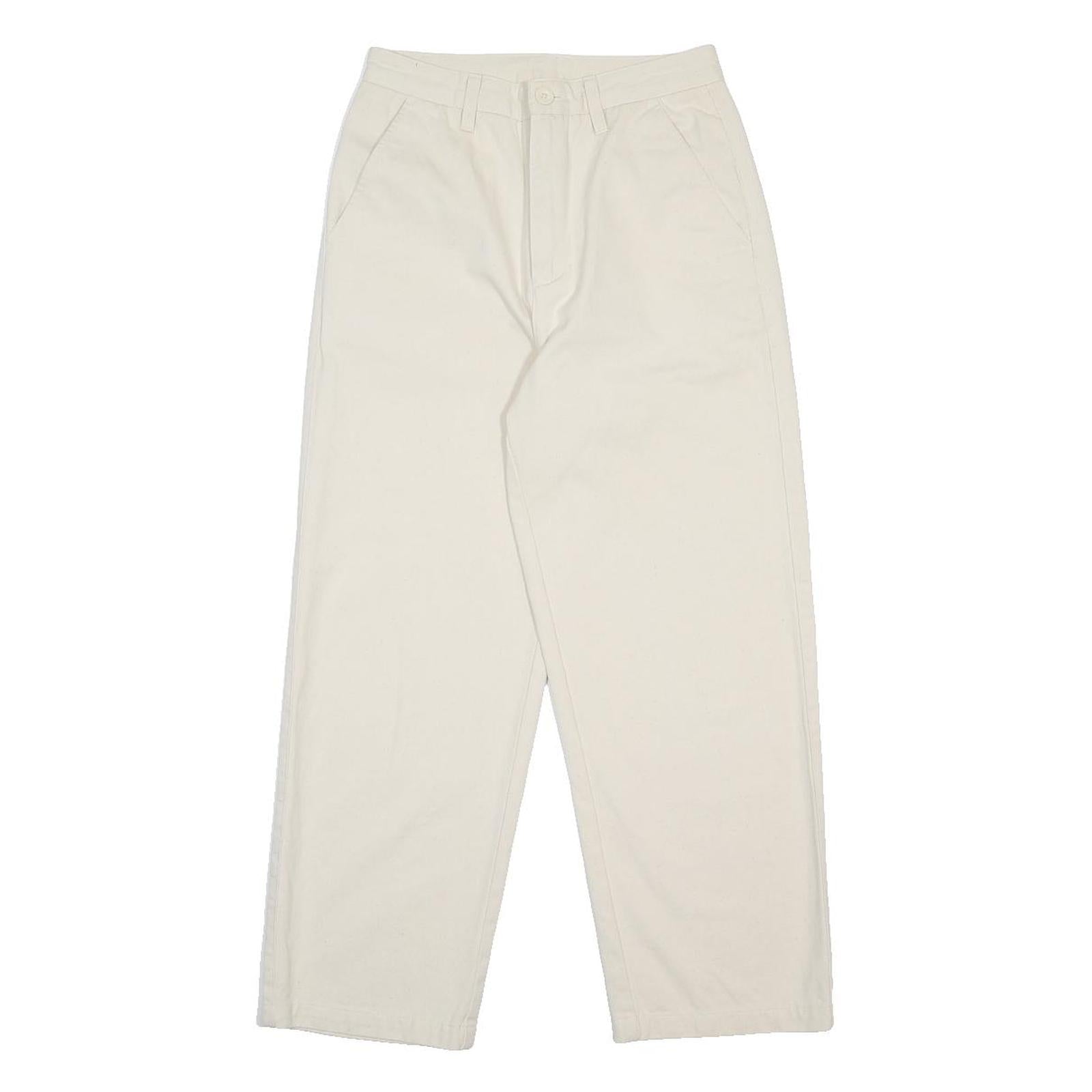SANTA CRUZ Womens Cotton White Relaxed Straight Trousers W26 L25 Casual Wear