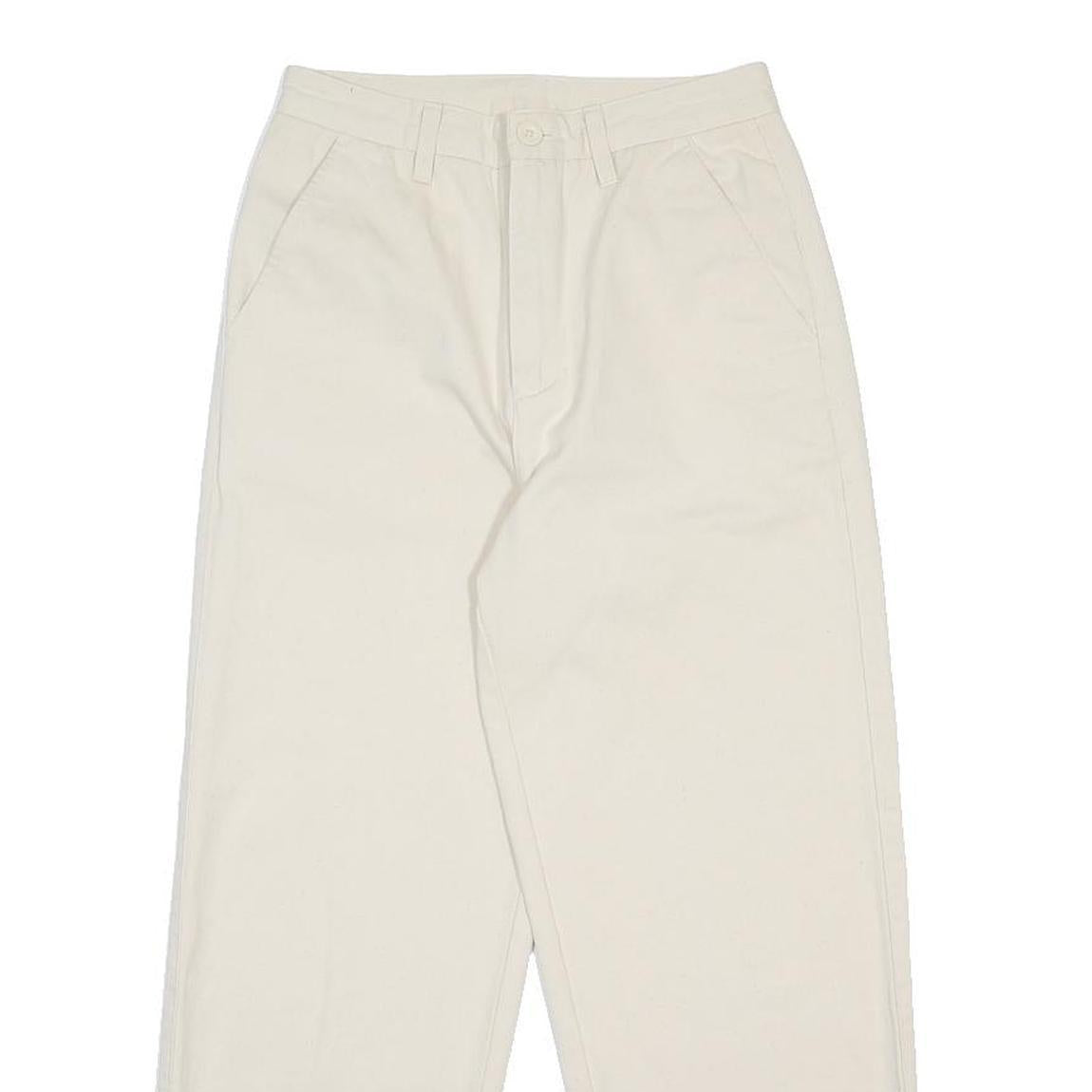 SANTA CRUZ Womens Cotton White Relaxed Straight Trousers W26 L25 Casual Wear