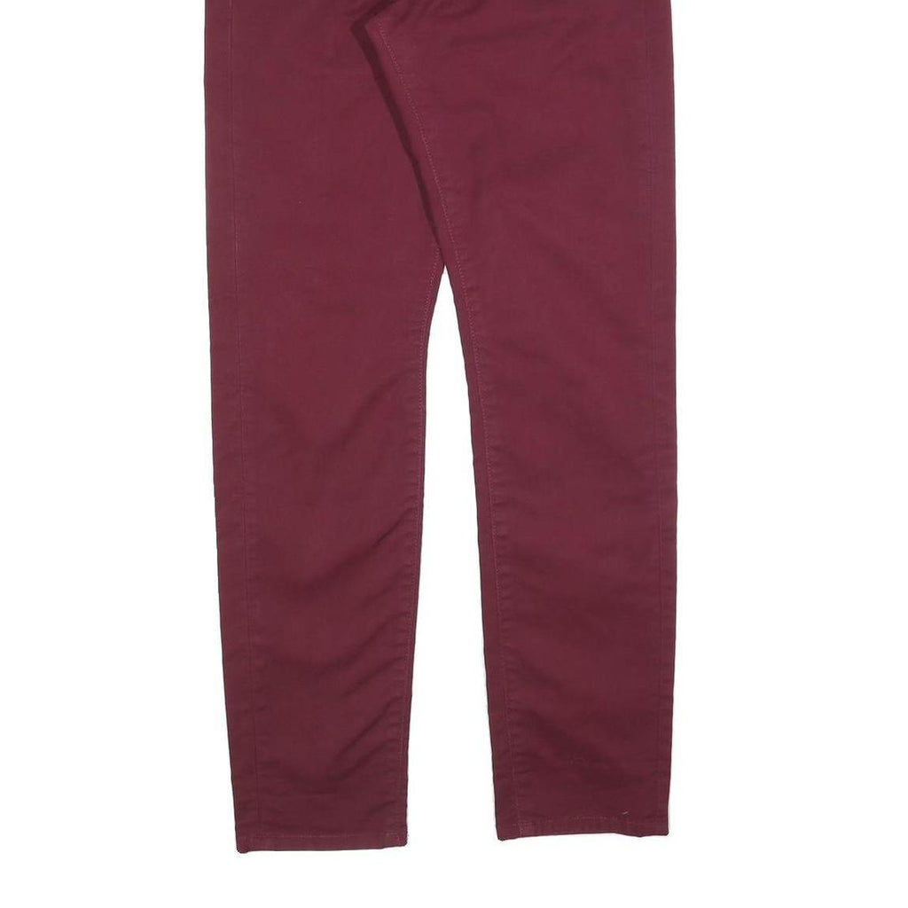 CARHARTT Mens Cotton Blend Burgundy Slim Skinny Trousers W31 L32 Casual Workwear