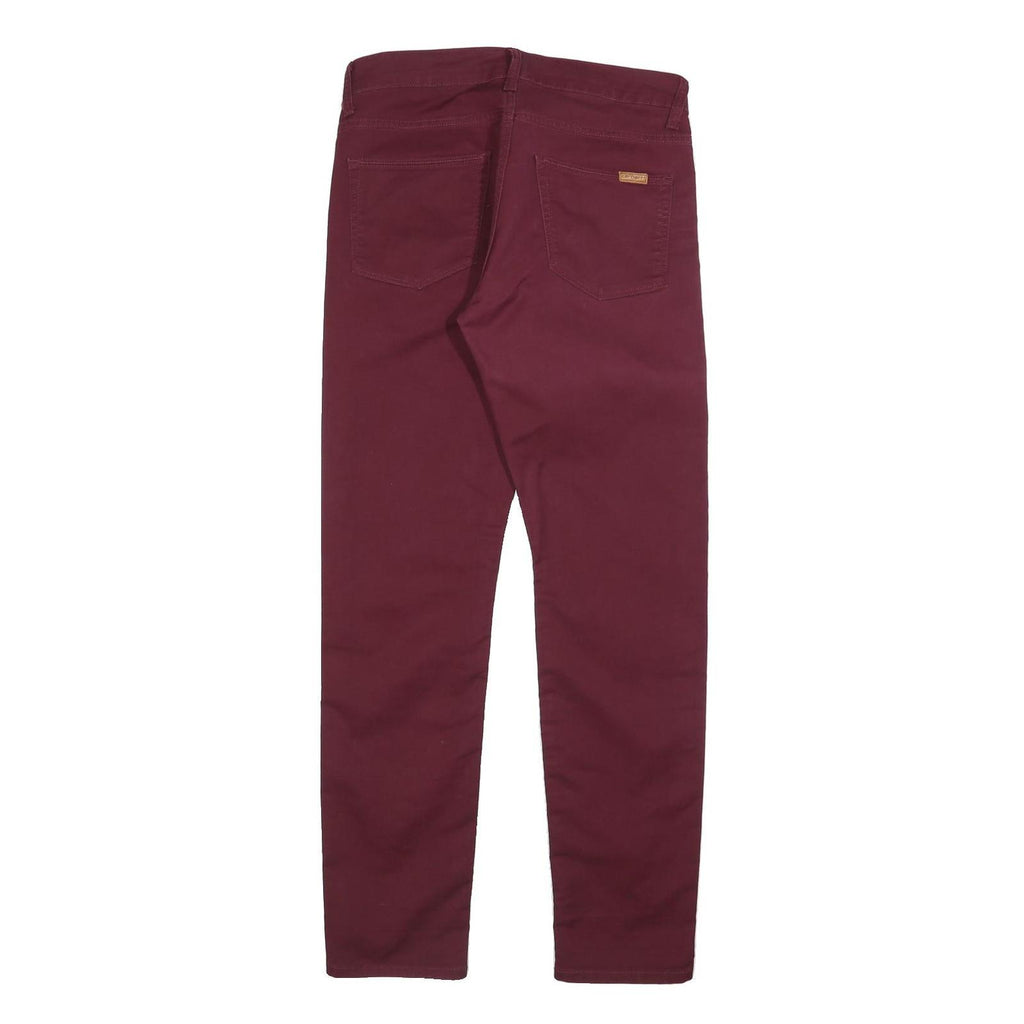 CARHARTT Mens Cotton Blend Burgundy Slim Skinny Trousers W31 L32 Casual Workwear