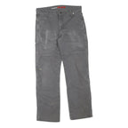 DICKIES Mens Grey Cotton Blend Regular Straight Trousers W30 L30 Workwear