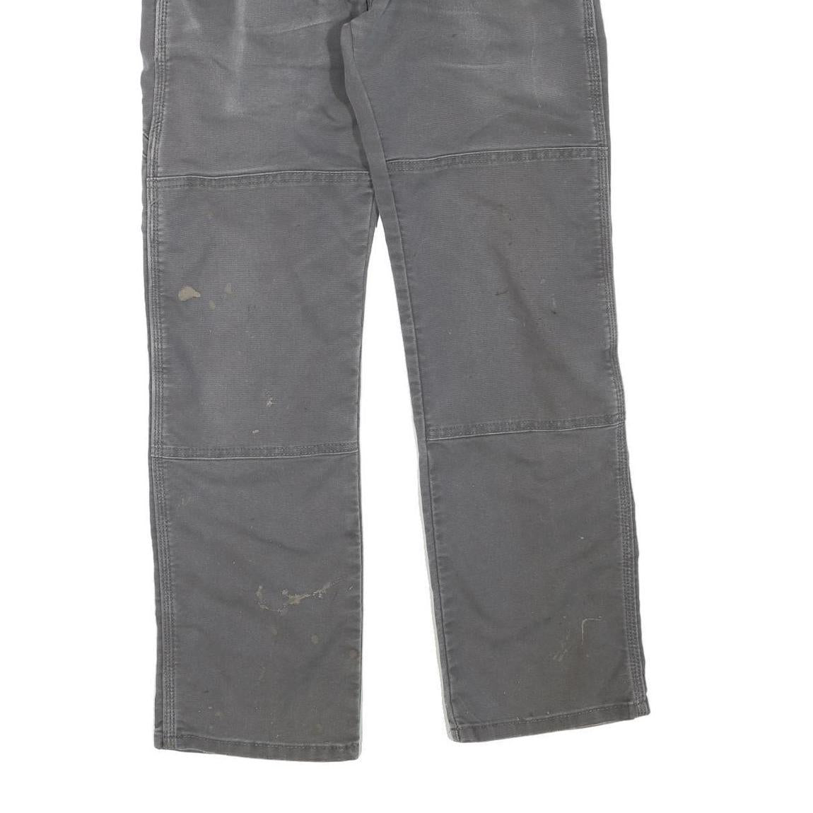 DICKIES Mens Grey Cotton Blend Regular Straight Trousers W30 L30 Workwear