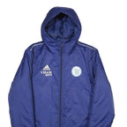 ADIDAS Mens Blue Visam Sport Nylon Zip Up Hooded Jacket S Athletic Plain