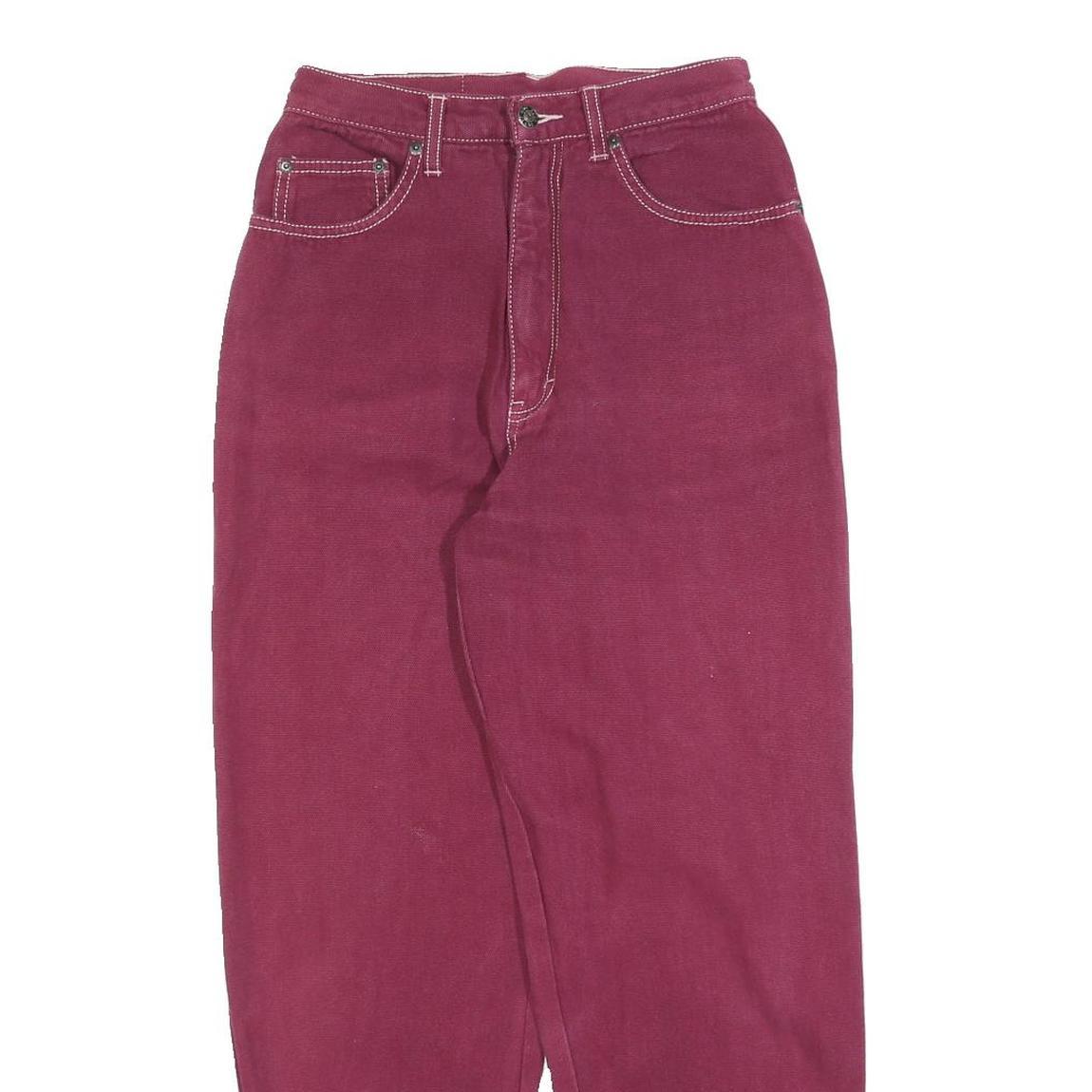 BUS STOP Womens Jeans Red Regular Straight Denim W25 L26 Cotton Blend Zip