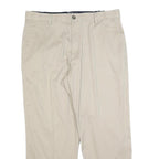 DOCKERS Mens Cotton Blend Beige Relaxed Straight Trousers W36 L27 Casual