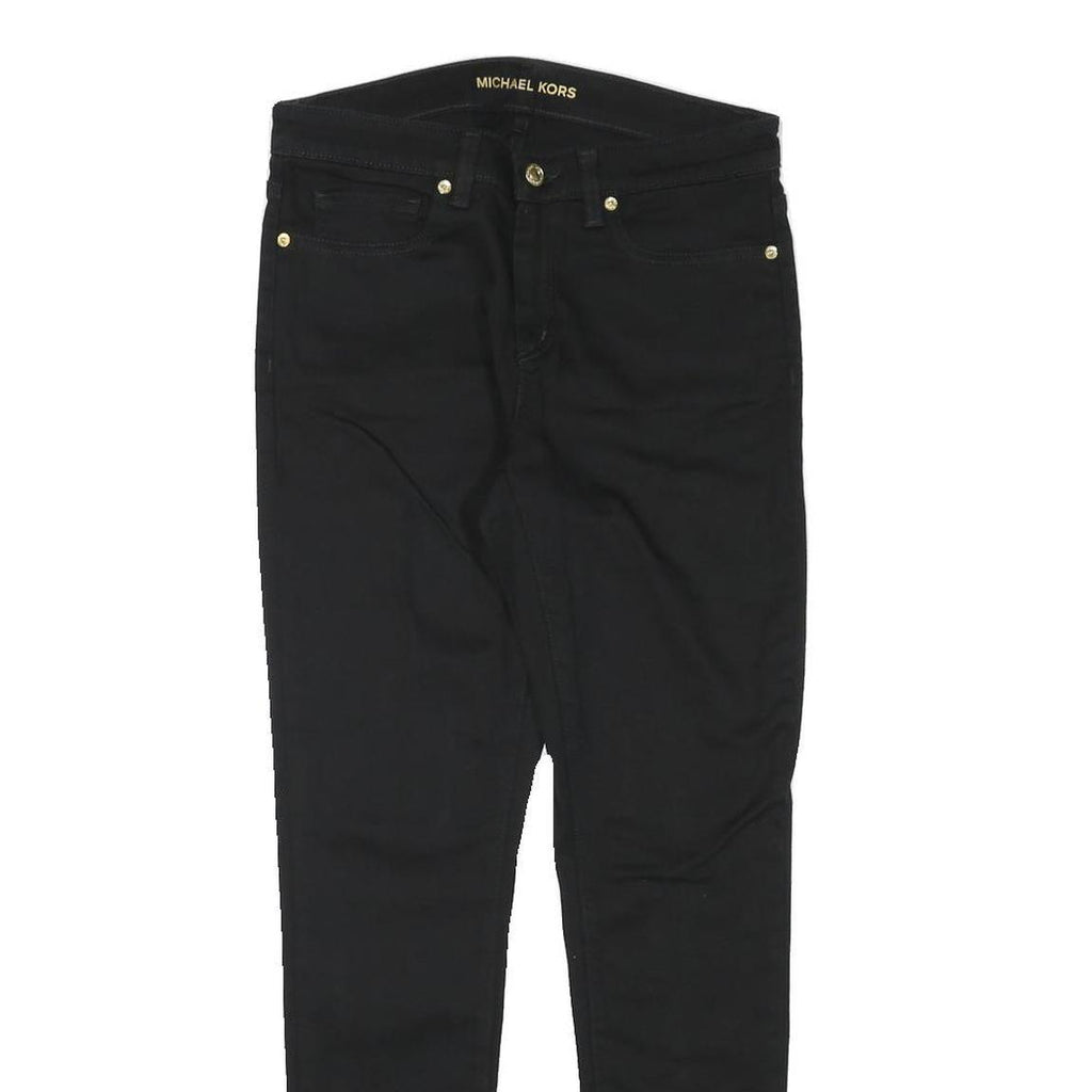 MICHAEL KORS Womens Black Slim Skinny Cotton Blend Trousers W28 L28