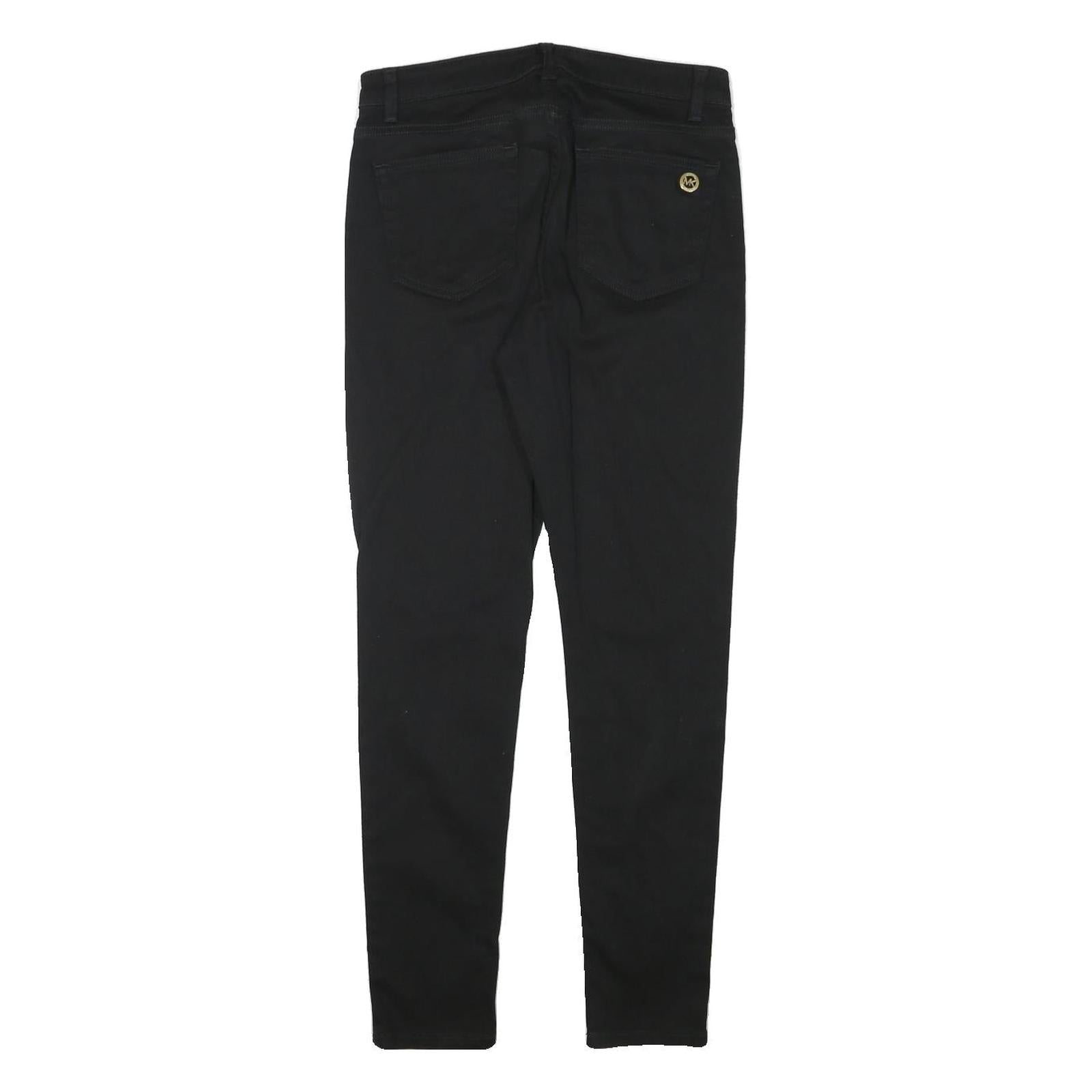MICHAEL KORS Womens Black Slim Skinny Cotton Blend Trousers W28 L28