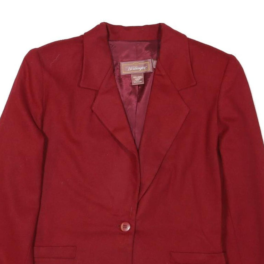 JJOSTHINGTON Womens Red Wool Jacket UK 12 Button Closure Tailored Classic