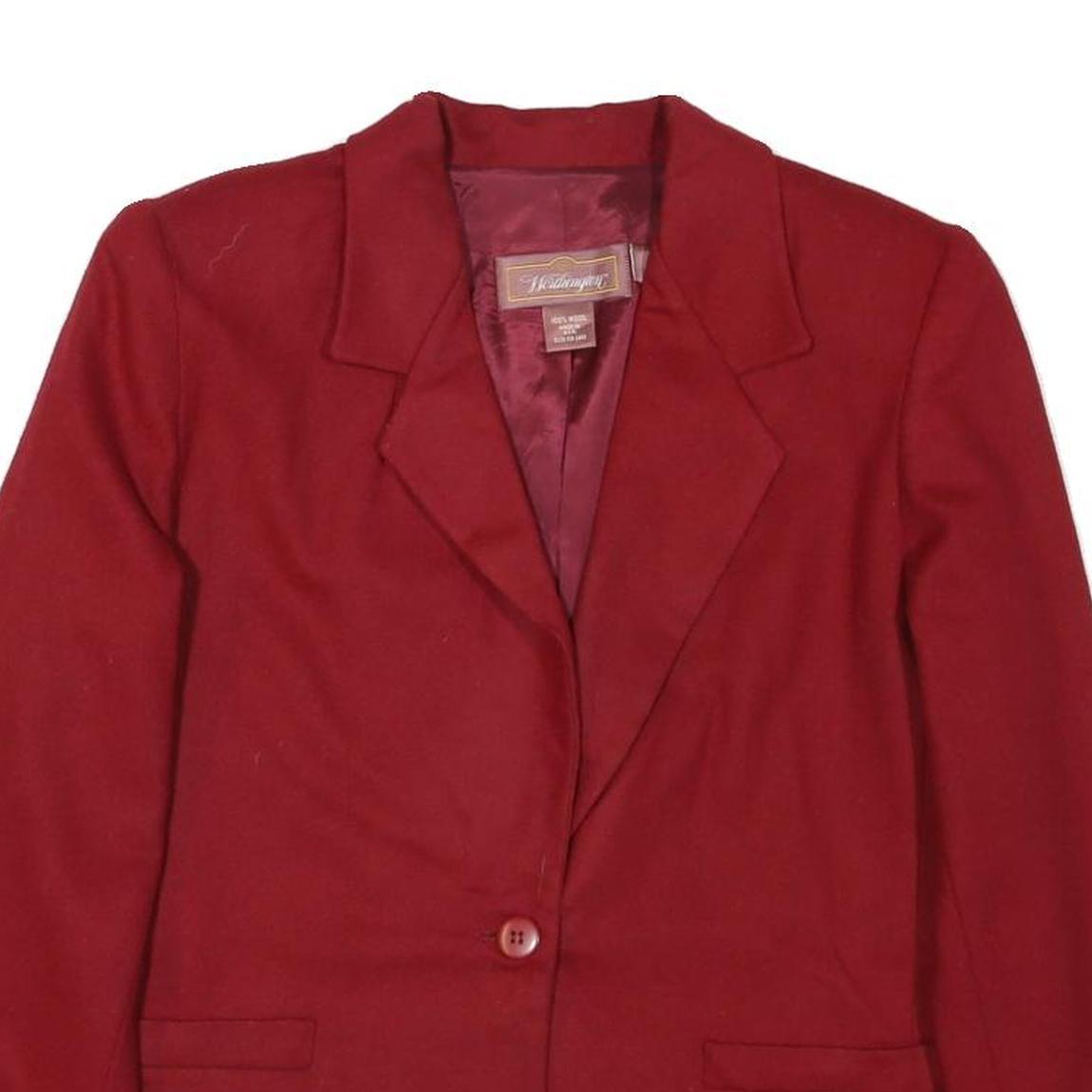 JJOSTHINGTON Womens Red Wool Jacket UK 12 Button Closure Tailored Classic
