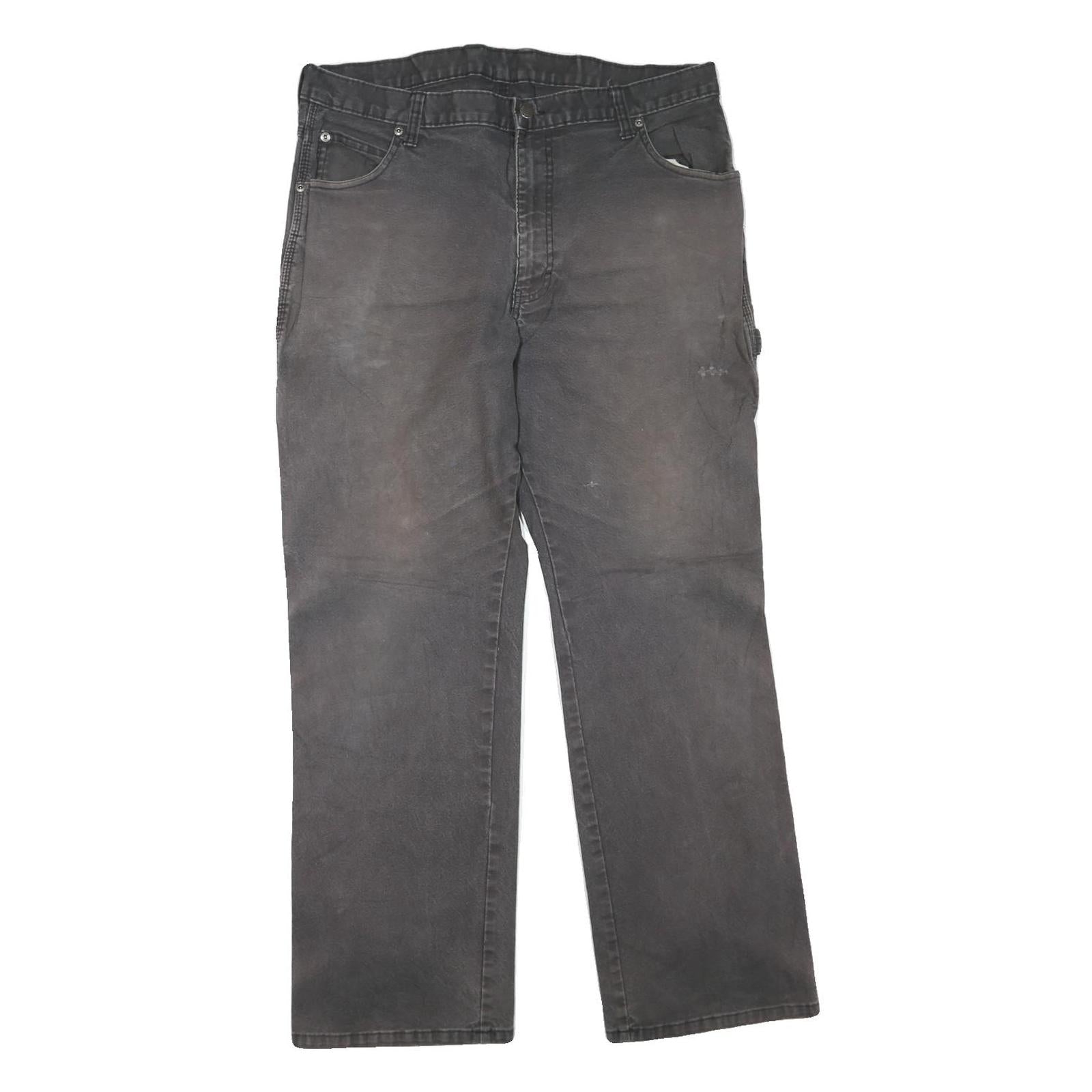 DICKIES Mens Jeans Black Regular Straight Denim Good Condition W36 L30 Workwear