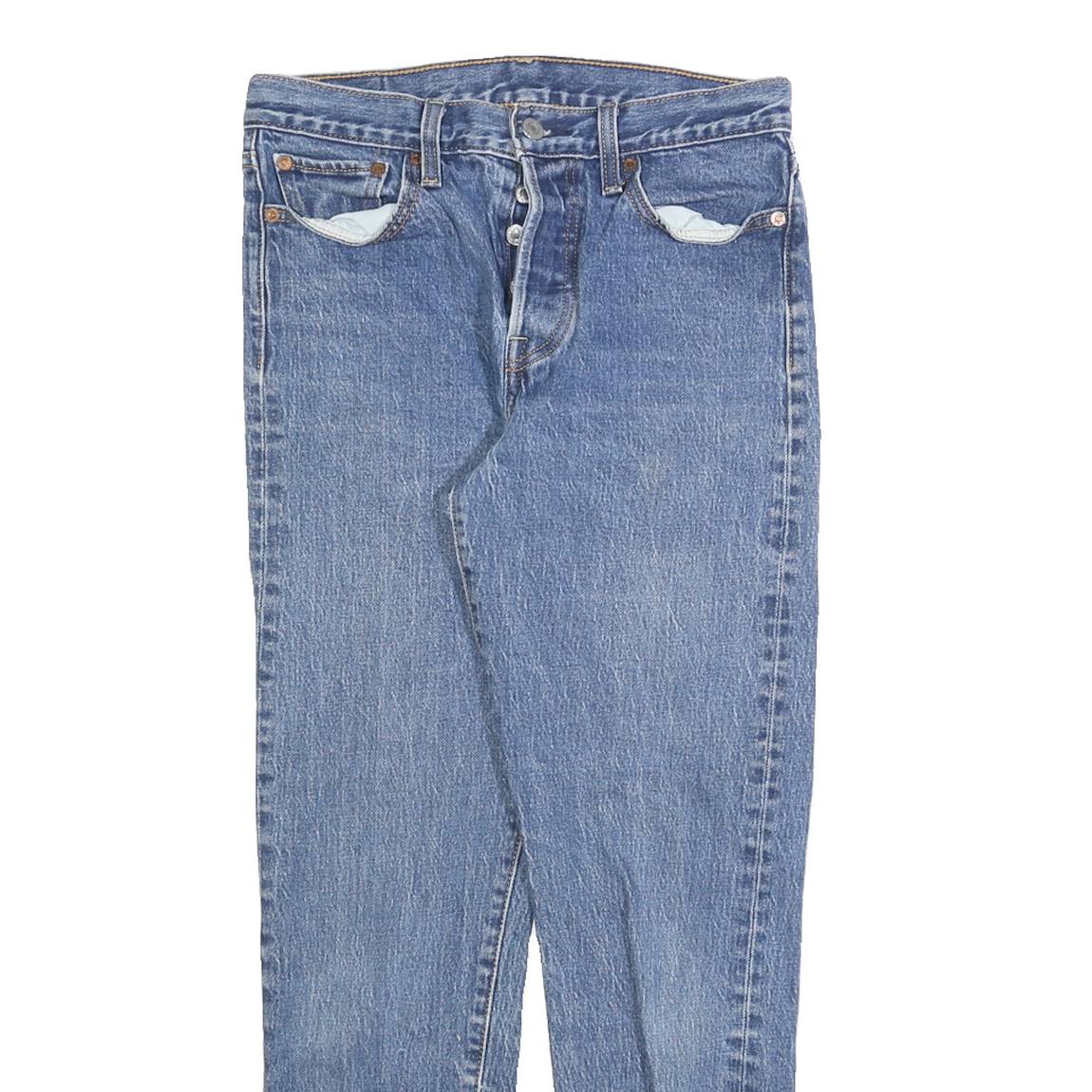 LEVI'S Womens Jeans Blue Slim Skinny Denim Raw W28 L26 Button Closure