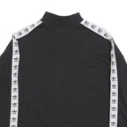 ADIDAS Womens Black & White Logo Tape 1/4 Zip Sweatshirt UK 10 Sportswear