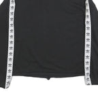 ADIDAS Womens Black & White Logo Tape 1/4 Zip Sweatshirt UK 10 Sportswear
