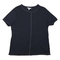 NEXT Womens Black T-Shirt UK 14 Short Sleeve Crew Neck Cotton Blend Casual Top