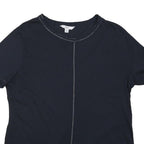 NEXT Womens Black T-Shirt UK 14 Short Sleeve Crew Neck Cotton Blend Casual Top
