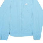 ADIDAS Womens Blue Sports Track Jacket UK 14 Polyester Zip Athletic Fit