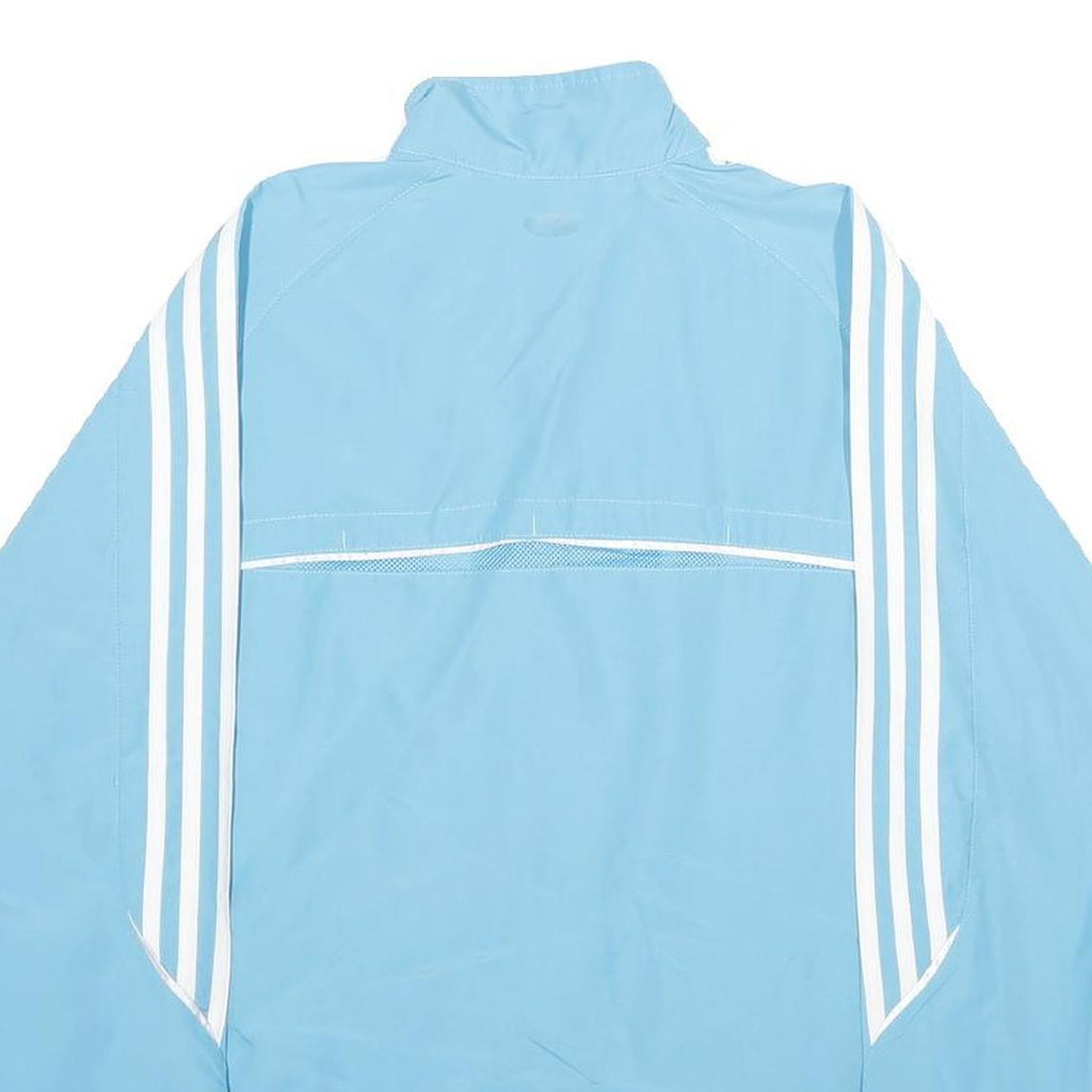 ADIDAS Womens Blue Sports Track Jacket UK 14 Polyester Zip Athletic Fit