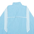 ADIDAS Womens Blue Sports Track Jacket UK 14 Polyester Zip Athletic Fit