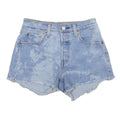 LEVI'S Womens Denim Blue Casual Shorts S W25 Distressed Raw Hem