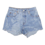 LEVI'S Womens Denim Blue Casual Shorts S W25 Distressed Raw Hem