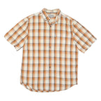 CARHARTT Mens Beige & Orange Check Shirt M Button-Down Collar Summer Casual