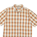 CARHARTT Mens Beige & Orange Check Shirt M Button-Down Collar Summer Casual