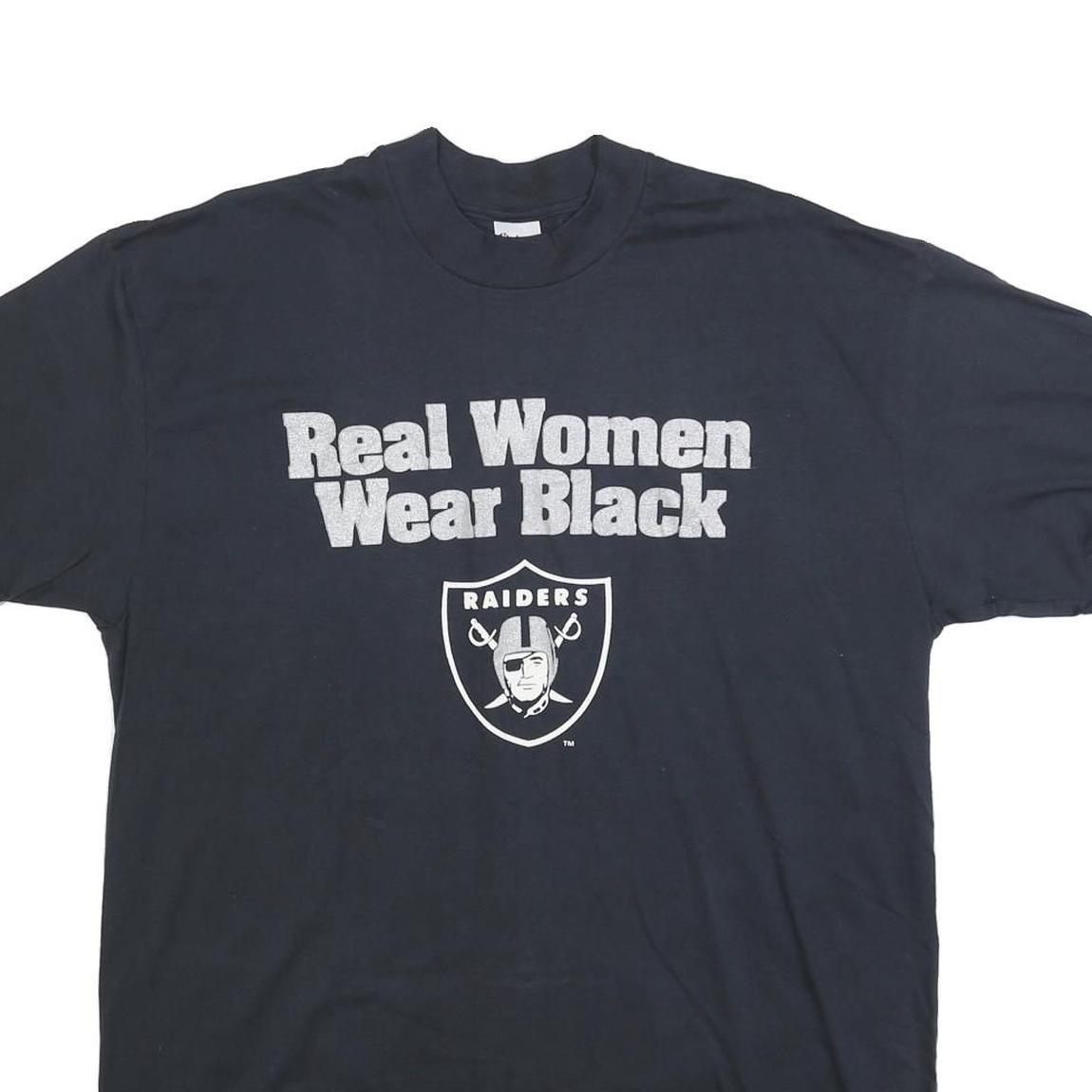 STEDMAN Mens Black Raiders Graphic T-Shirt XL Short Sleeve Crew Neck Cotton