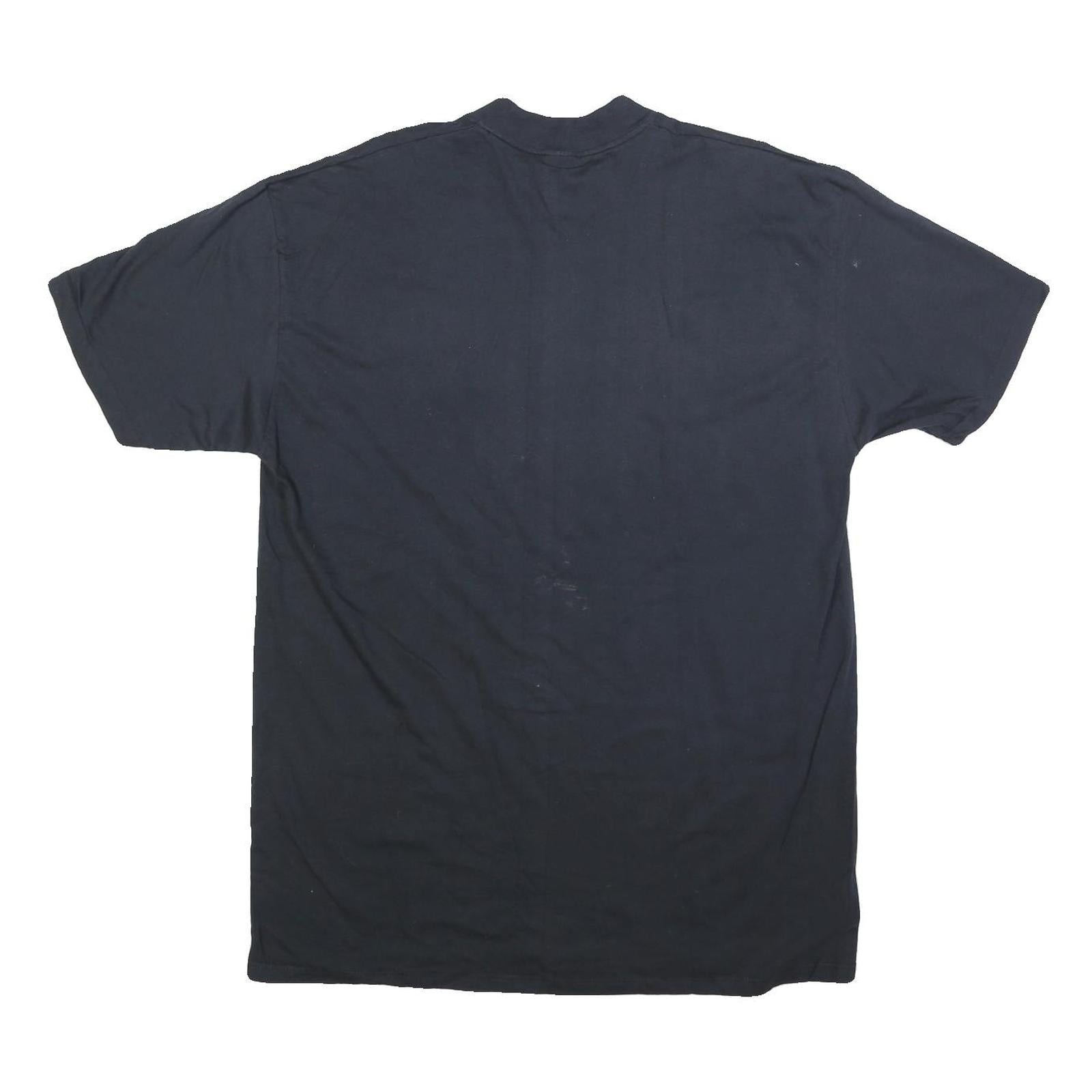 STEDMAN Mens Black Raiders Graphic T-Shirt XL Short Sleeve Crew Neck Cotton