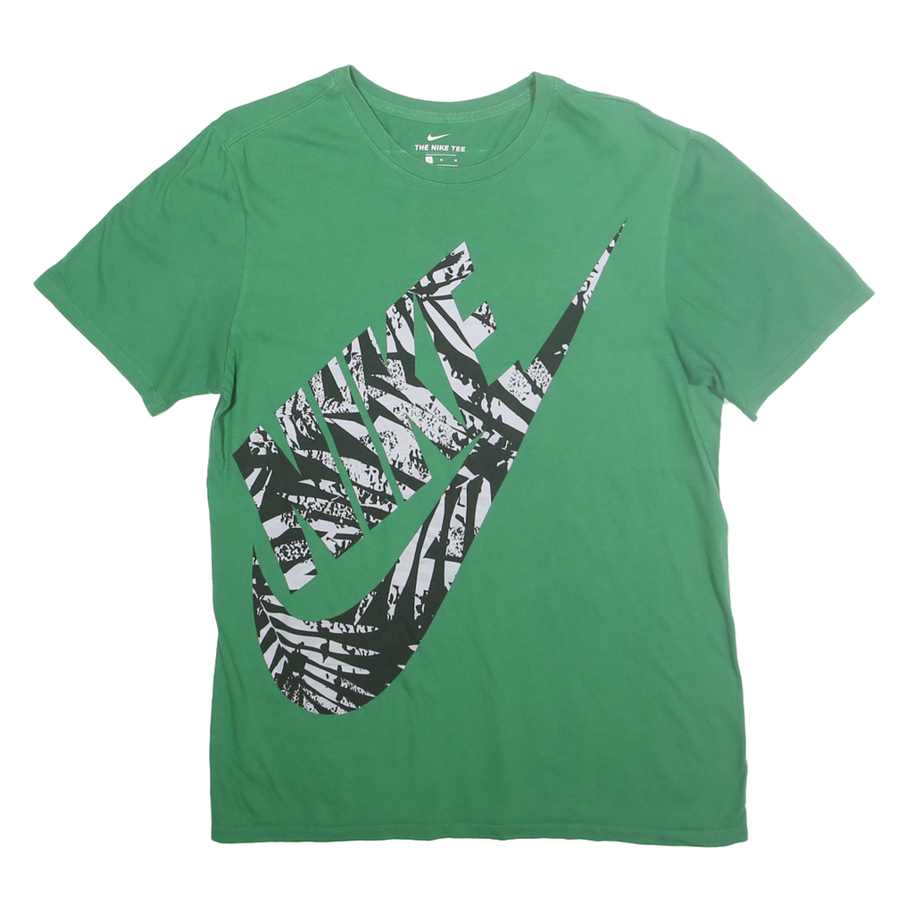 NIKE Mens Green Graphic T-Shirt M Short Sleeve Crew Neck Cotton Casual Logo