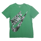 NIKE Mens Green Graphic T-Shirt M Short Sleeve Crew Neck Cotton Casual Logo