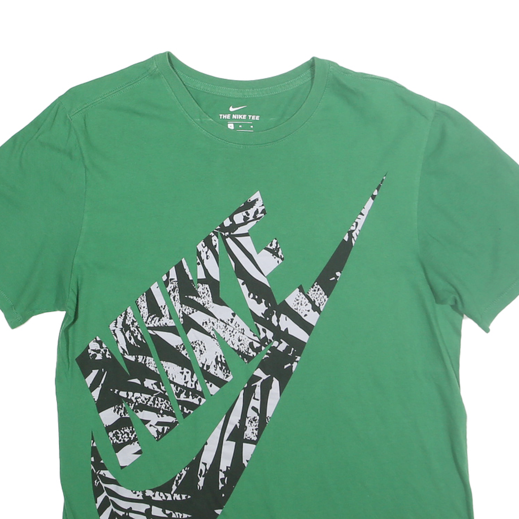 NIKE Mens Green Graphic T-Shirt M Short Sleeve Crew Neck Cotton Casual Logo