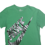 NIKE Mens Green Graphic T-Shirt M Short Sleeve Crew Neck Cotton Casual Logo