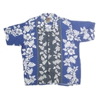 PINEAPPLE CONNECTION Mens Blue & Grey Hawaiian Shirt M Cotton Blend Casual
