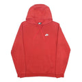 NIKE Mens Red Pullover Hoodie M Cotton Blend Long Sleeve Drawstring Pocket
