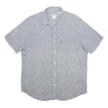 LEVI'S Mens Blue Linen Blend Shirt L Casual Summer Lightweight Button Up