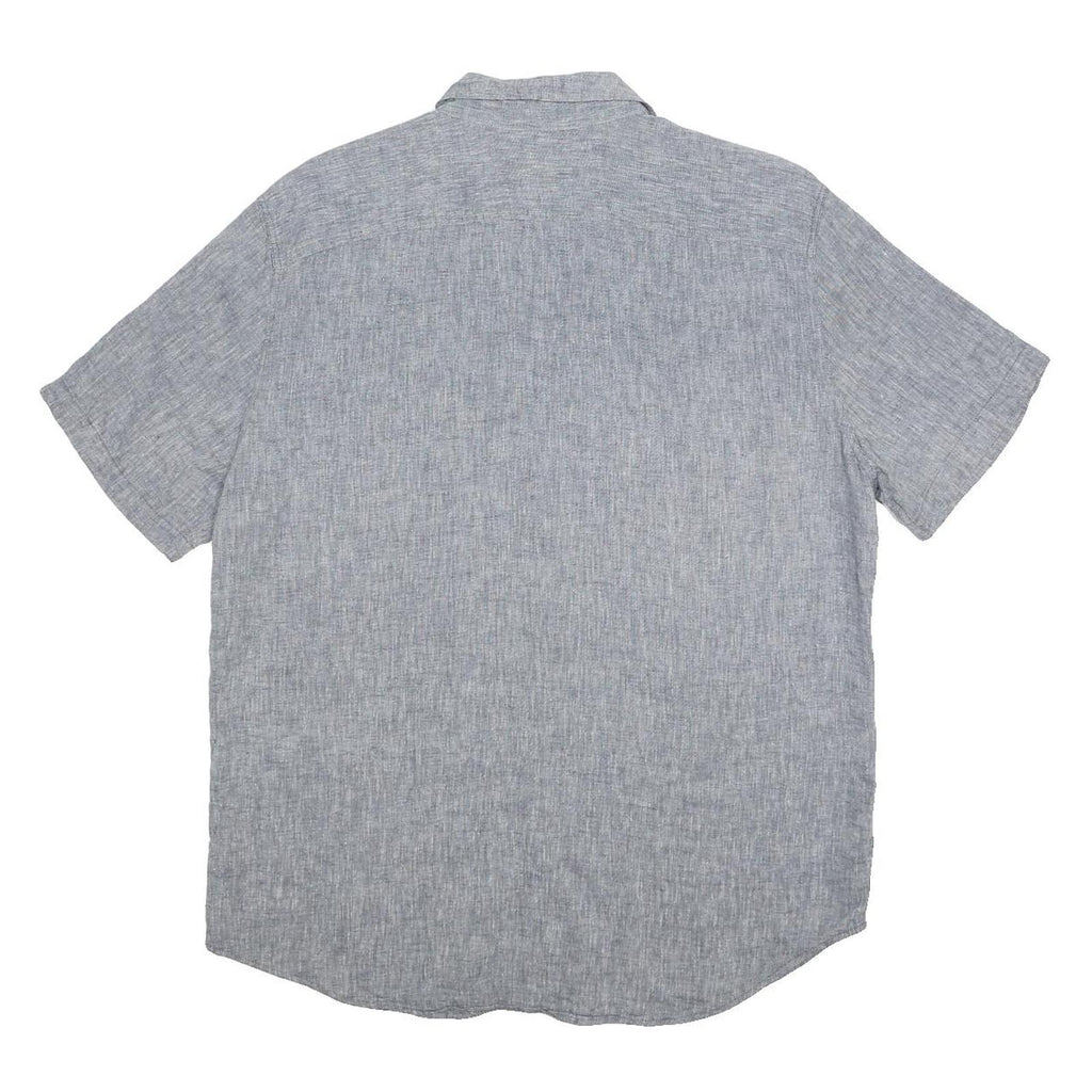 LEVI'S Mens Blue Linen Blend Shirt L Casual Summer Lightweight Button Up