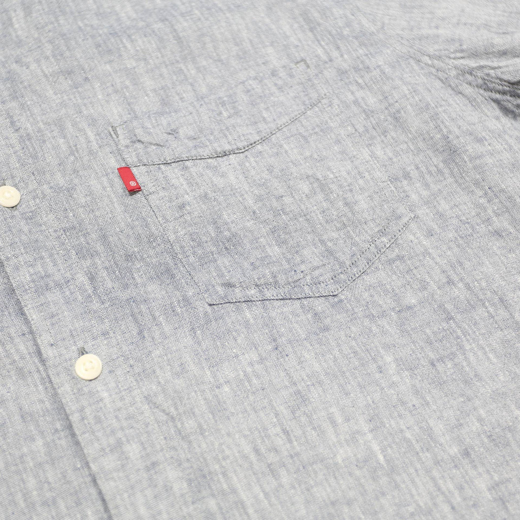 LEVI'S Mens Blue Linen Blend Shirt L Casual Summer Lightweight Button Up